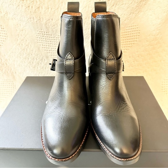 NWT Coach Leather Black Moto Chelsea Ankle Boot Booties Block Heel Size 9.5 - Picture 8 of 11